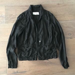 Caslon Black Linen One Button Blazer